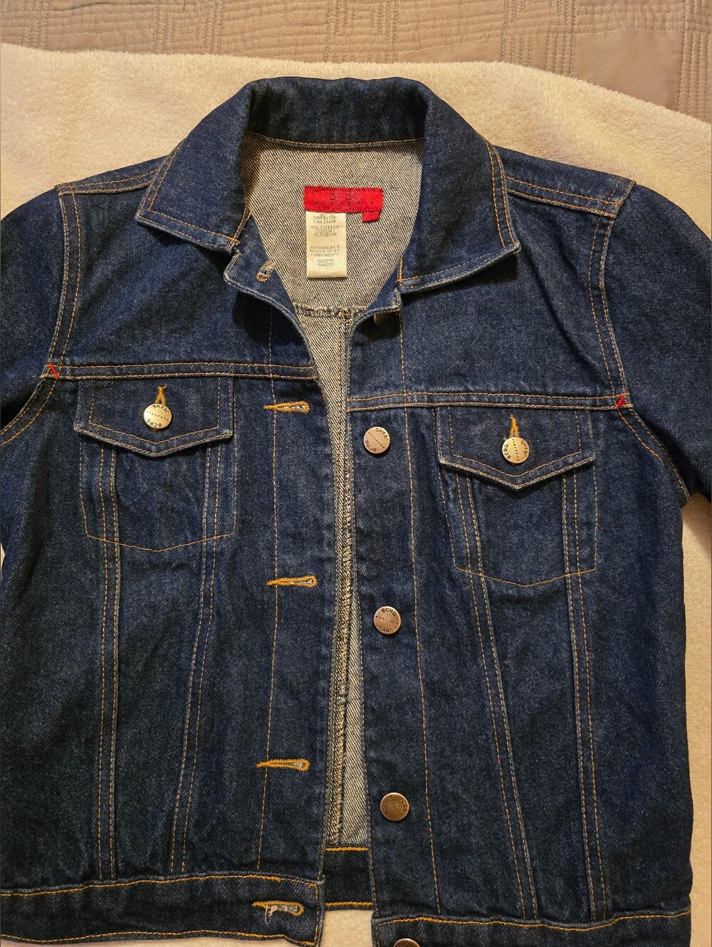 BCBG Max Azria Vintage Dark Wash Denim Jean Jacket NWOT